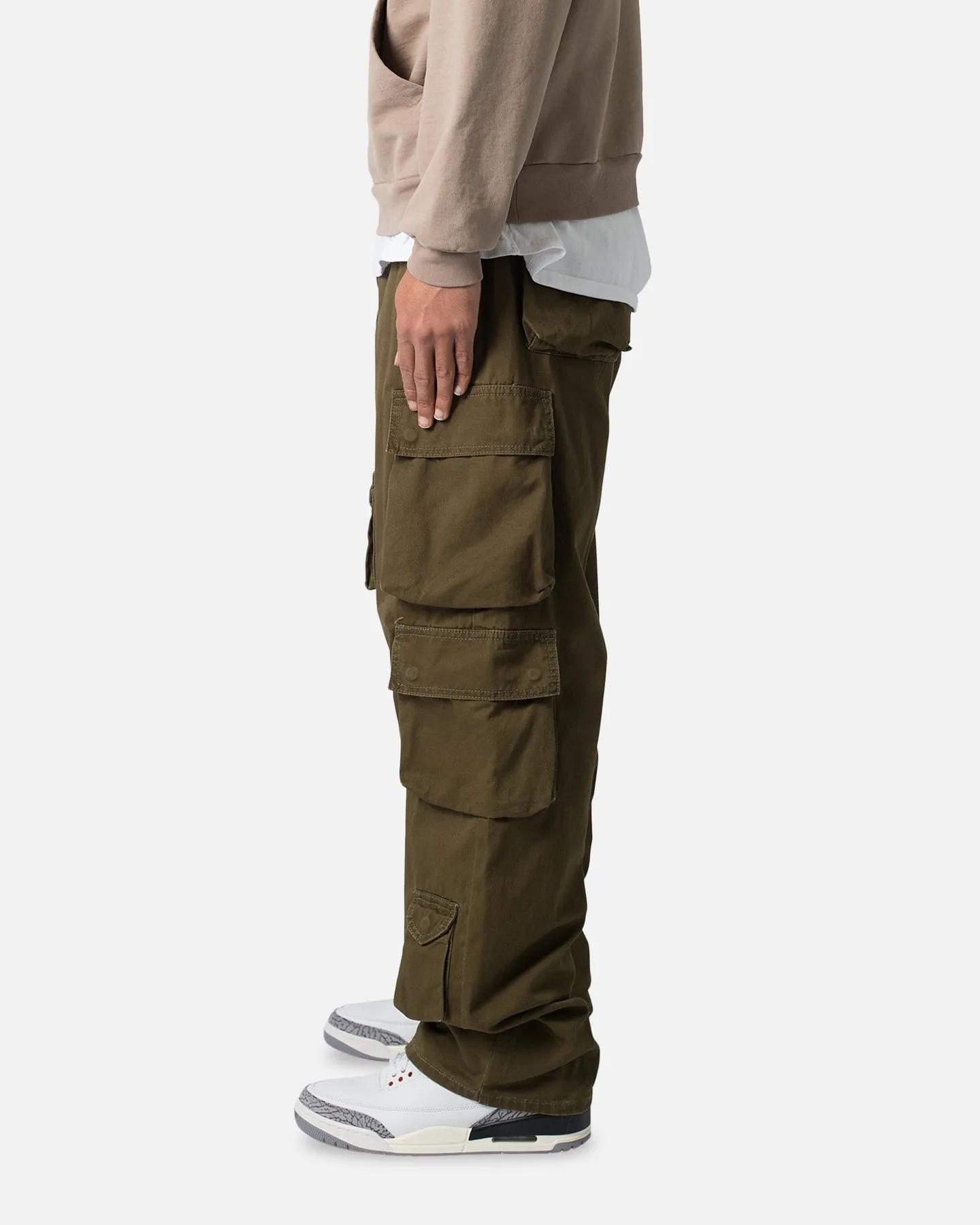 MNML Baggy Cargo Pants Washed Olive