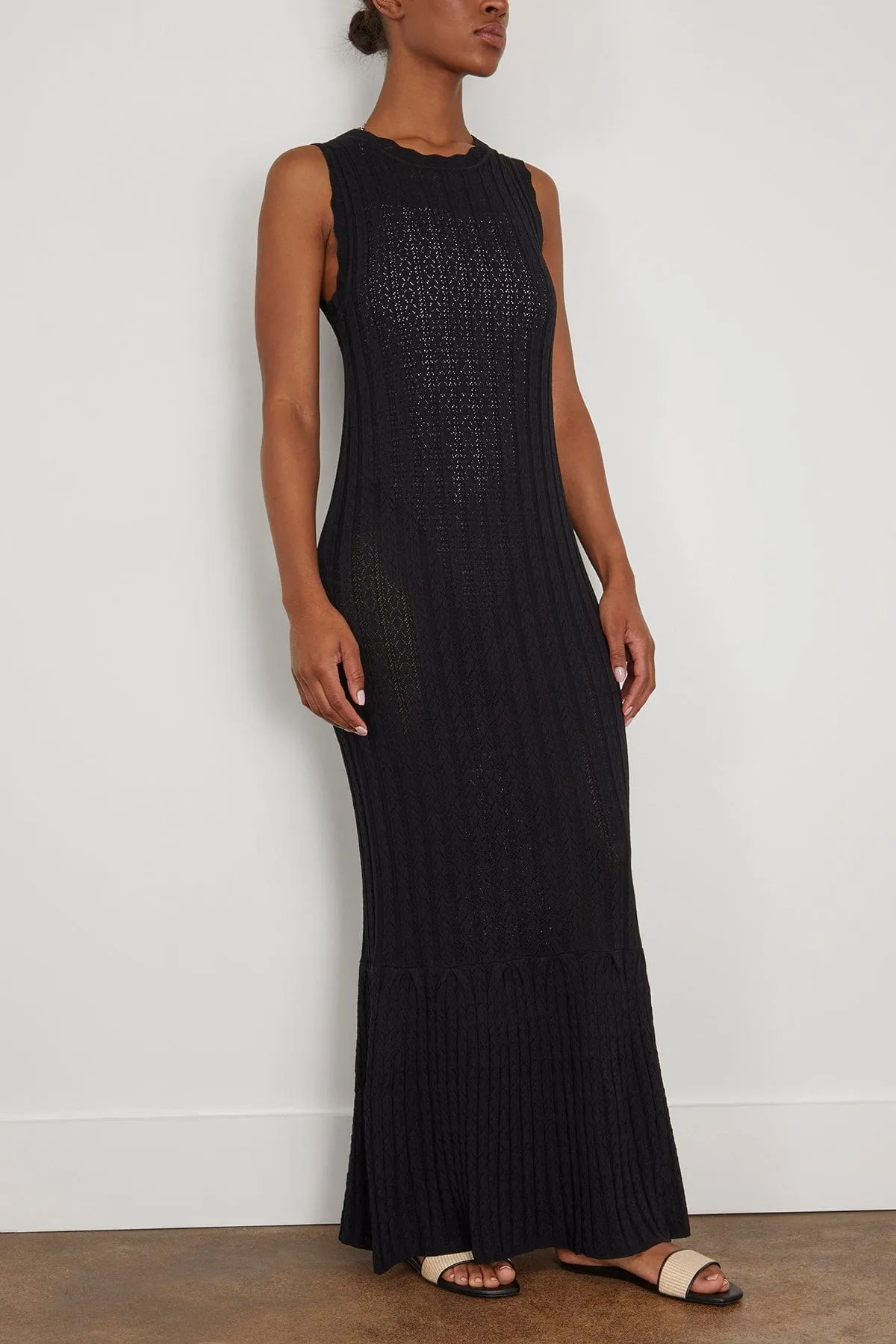 Molino Long Sleeveless Dress in Black