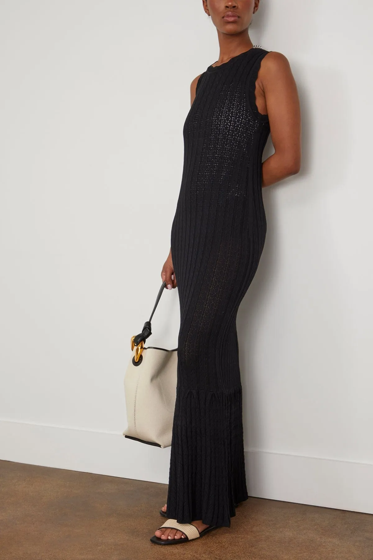 Molino Long Sleeveless Dress in Black