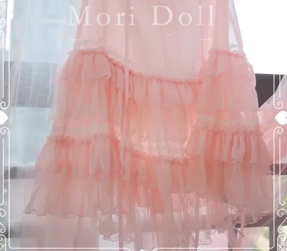 Mori Doll~Elegant Lolita Flounce Hemline Skirt Multicolors