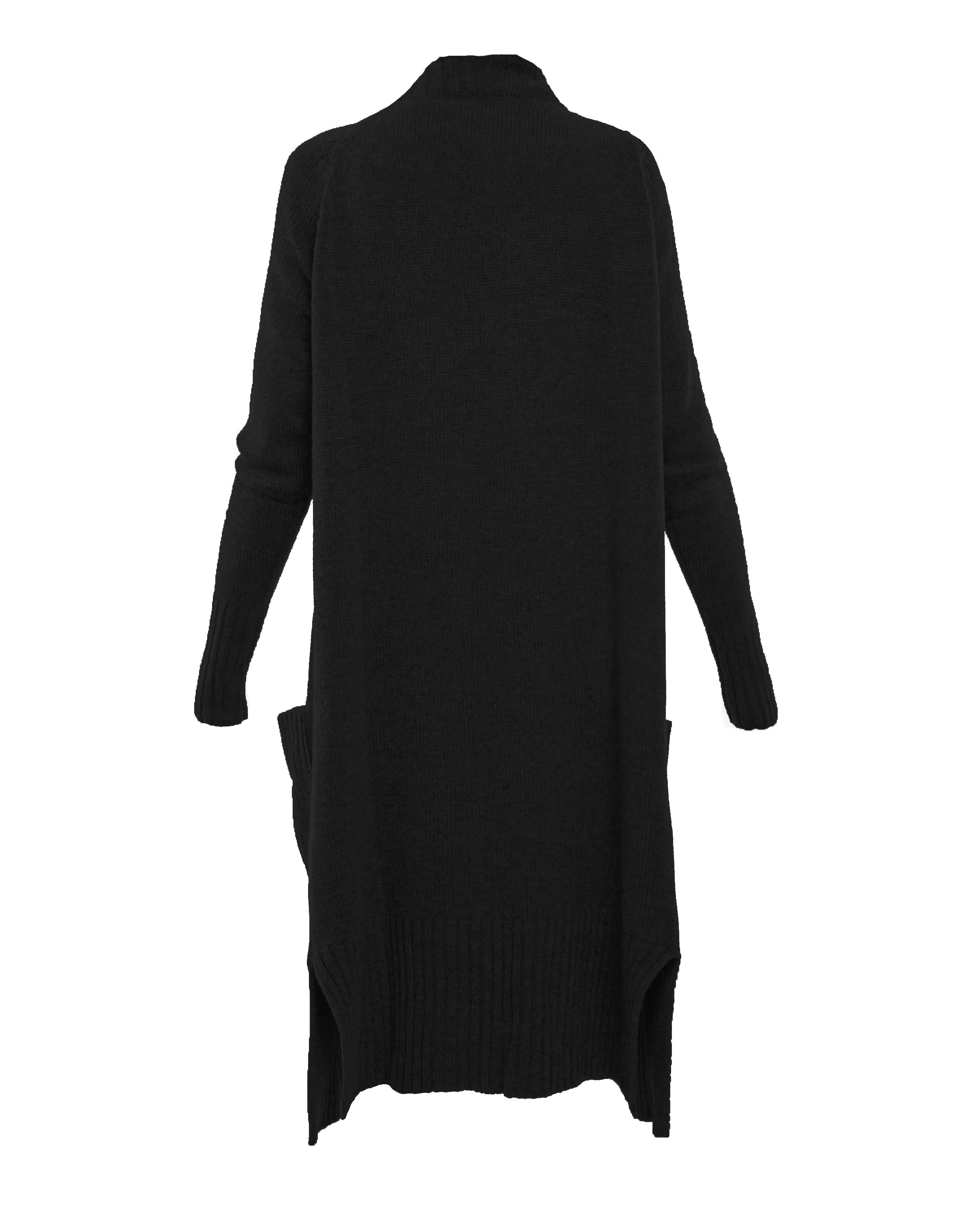 NEW FALL 24 - Women's Wool & Cashmere Long Knit Cardigan Coat Black