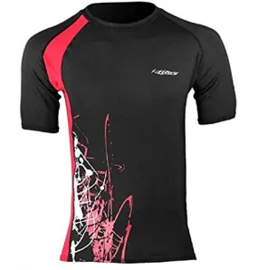 New Tilos Men's 6oz Anti-UV Short Sleeve Rash Guard - Black/Red (Medium)