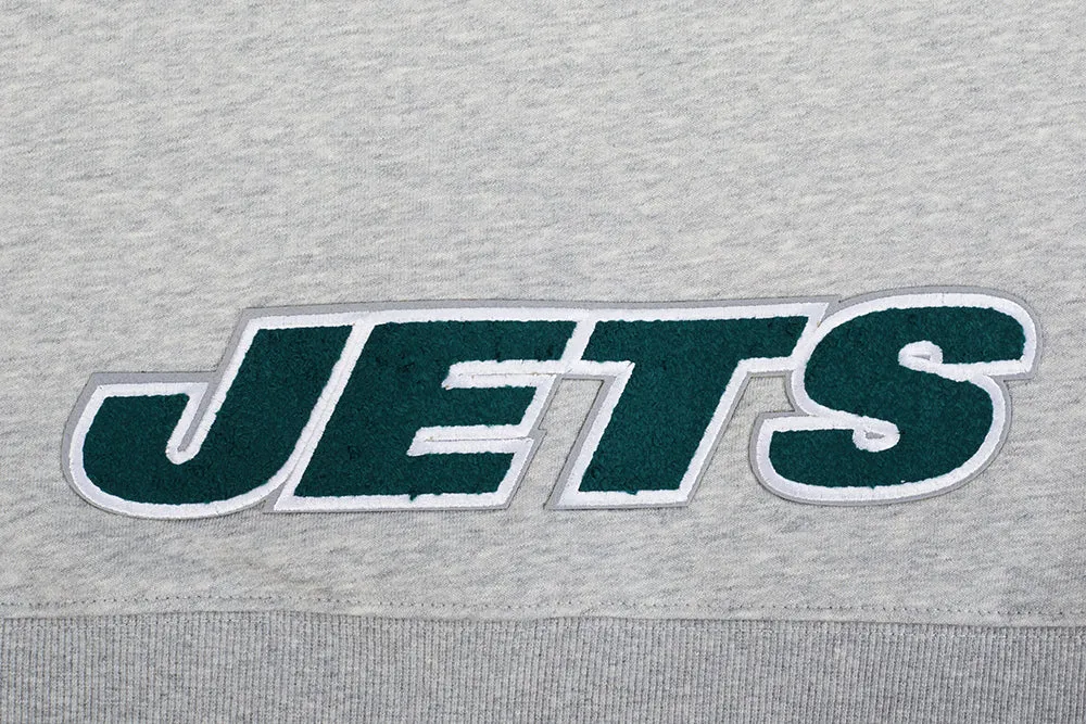 NFL NEW YORK JETS CLASSIC WOMEN'S CROPPED FLC PO HOODIE (HEATHER GREY)