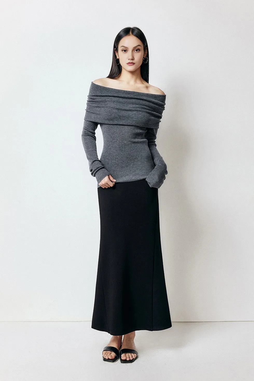 Off The Shoulder Wool Base Layer Sweater