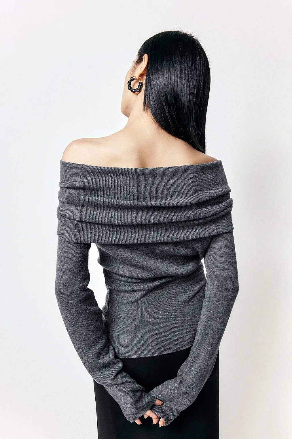 Off The Shoulder Wool Base Layer Sweater