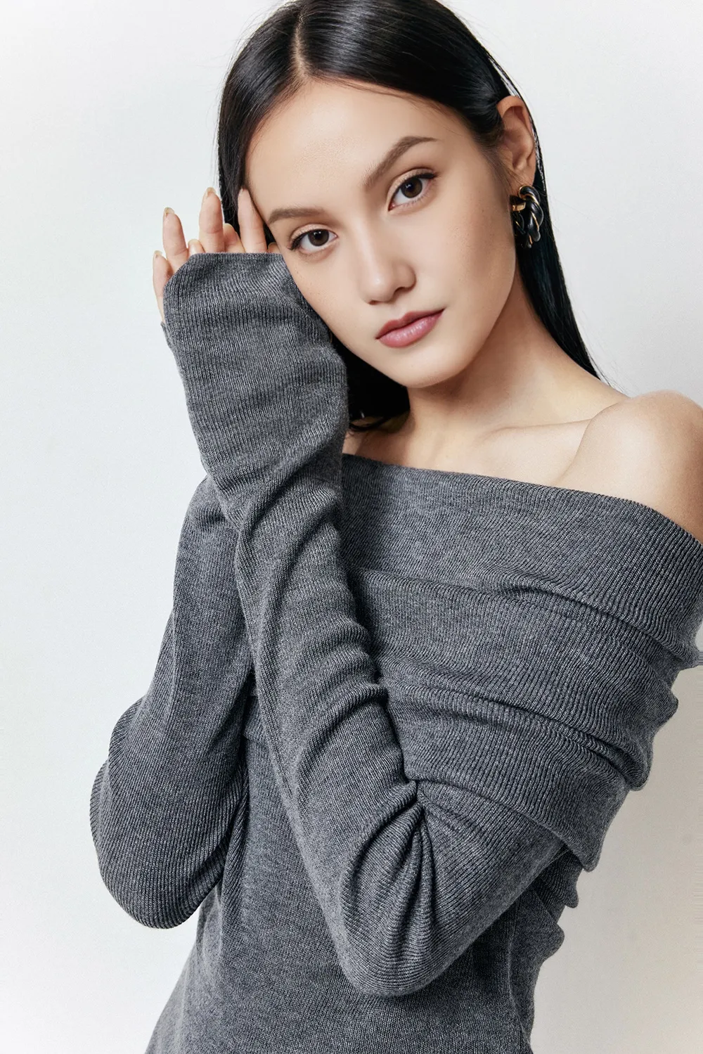 Off The Shoulder Wool Base Layer Sweater