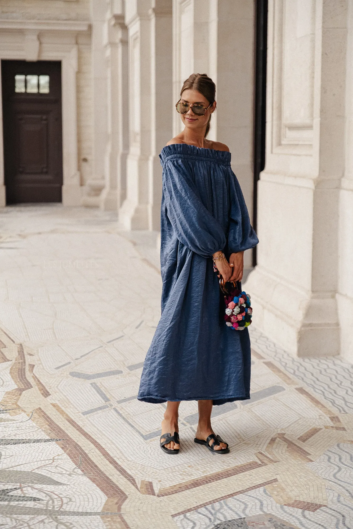 Ophelia off shoulder dress blue