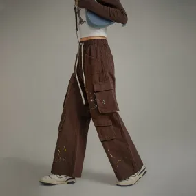 Paint Waist Banding Wide Cargo Pants