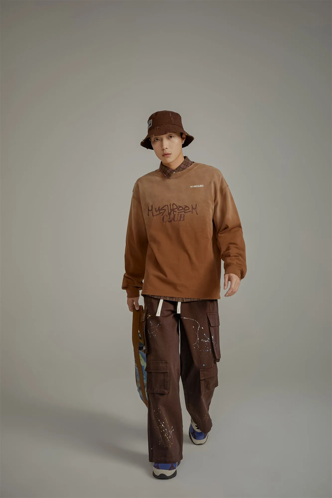 Paint Waist Banding Wide Cargo Pants