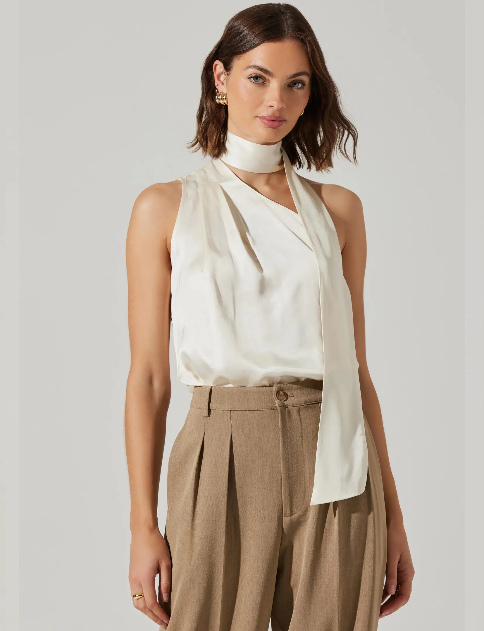 Partia Asymmetrical Top, Cream