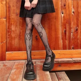 Pentagram Fishnet Tights