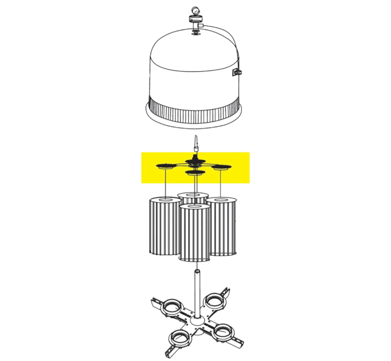 Pentair Clean & Clear Plus Filter Top Manifold Assembly | 170027