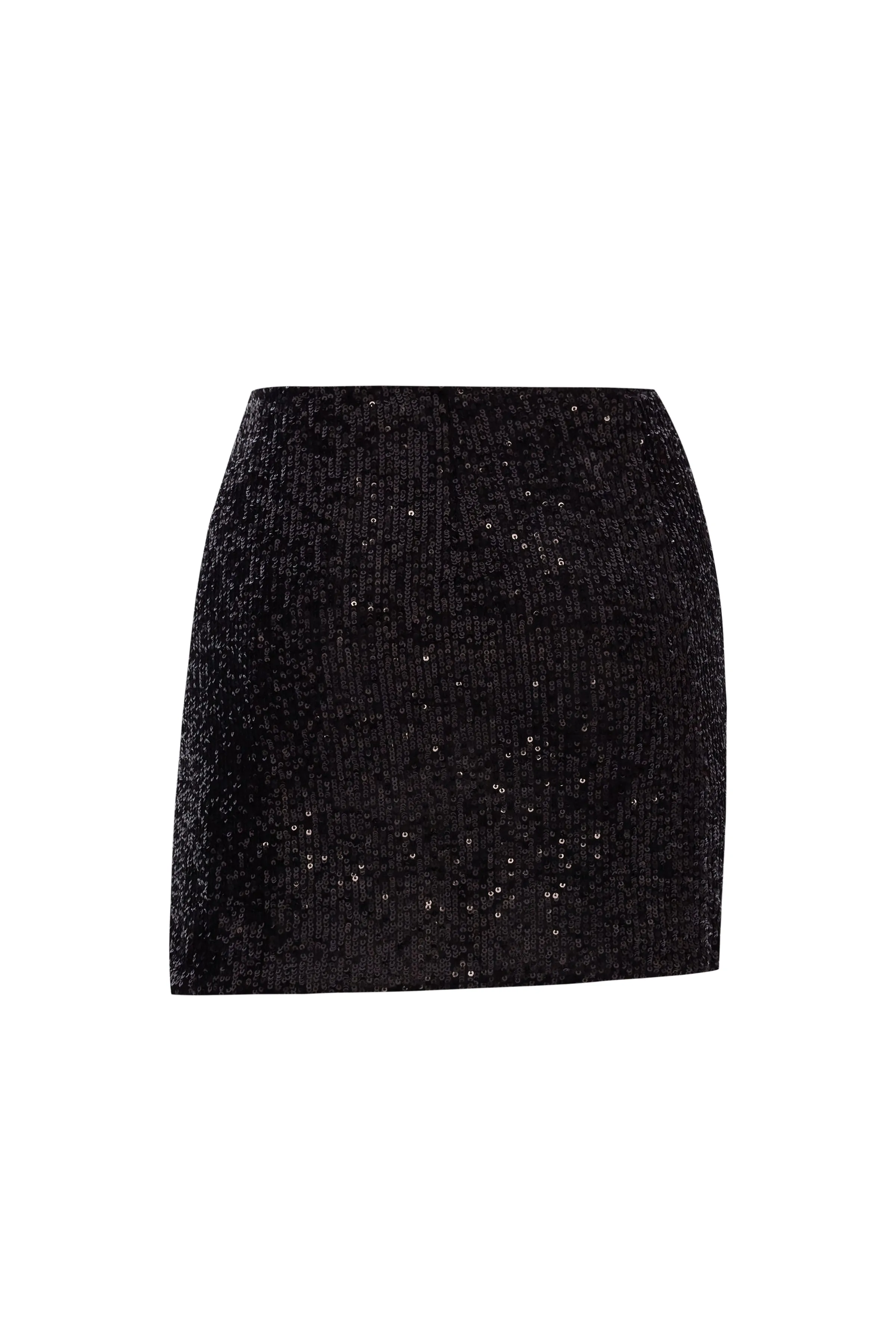 Pippa Sequin Mini Wrap Skirt Black