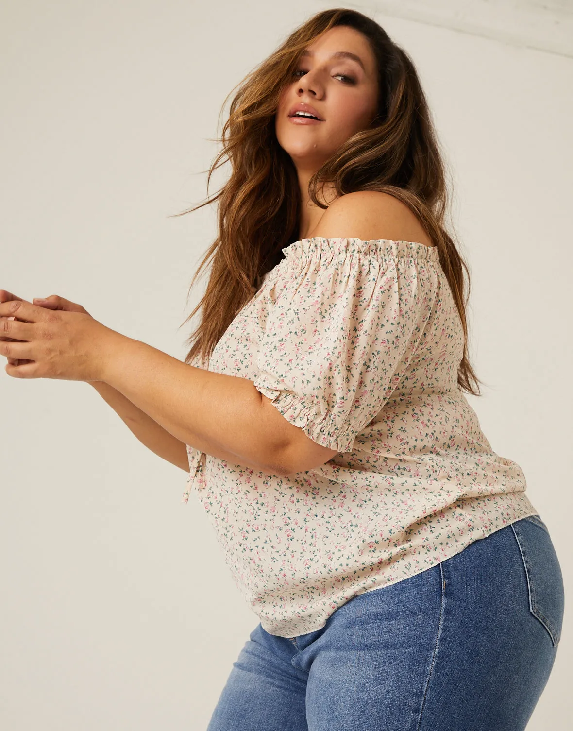 Plus Size Flowy Floral Blouse