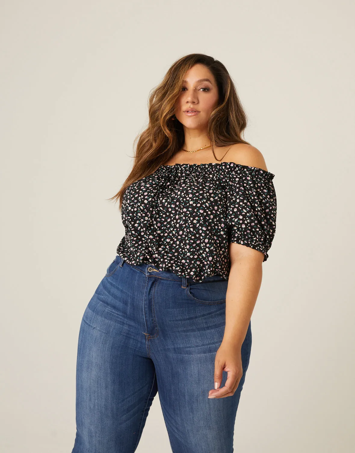 Plus Size Flowy Floral Blouse