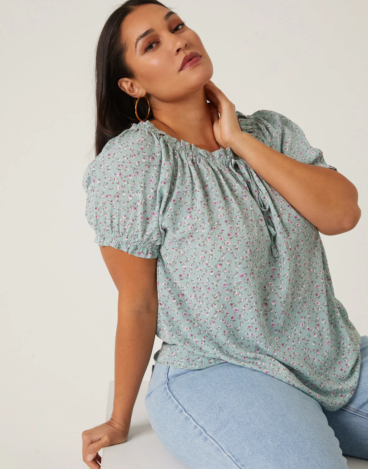 Plus Size Flowy Floral Blouse