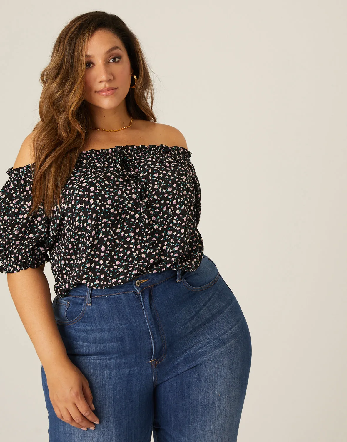 Plus Size Flowy Floral Blouse