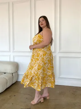 Plus Size Tropical Print Sundress