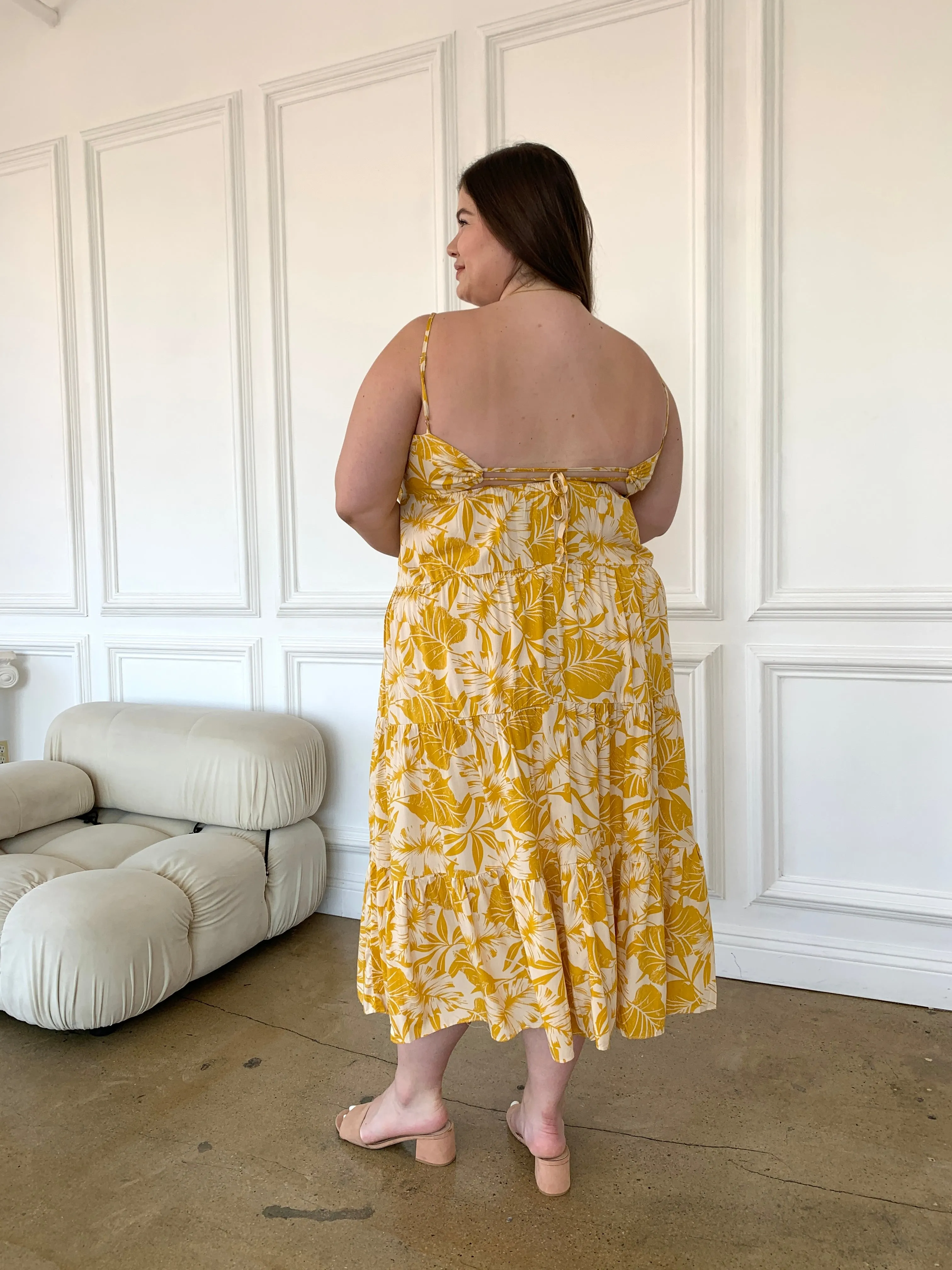 Plus Size Tropical Print Sundress