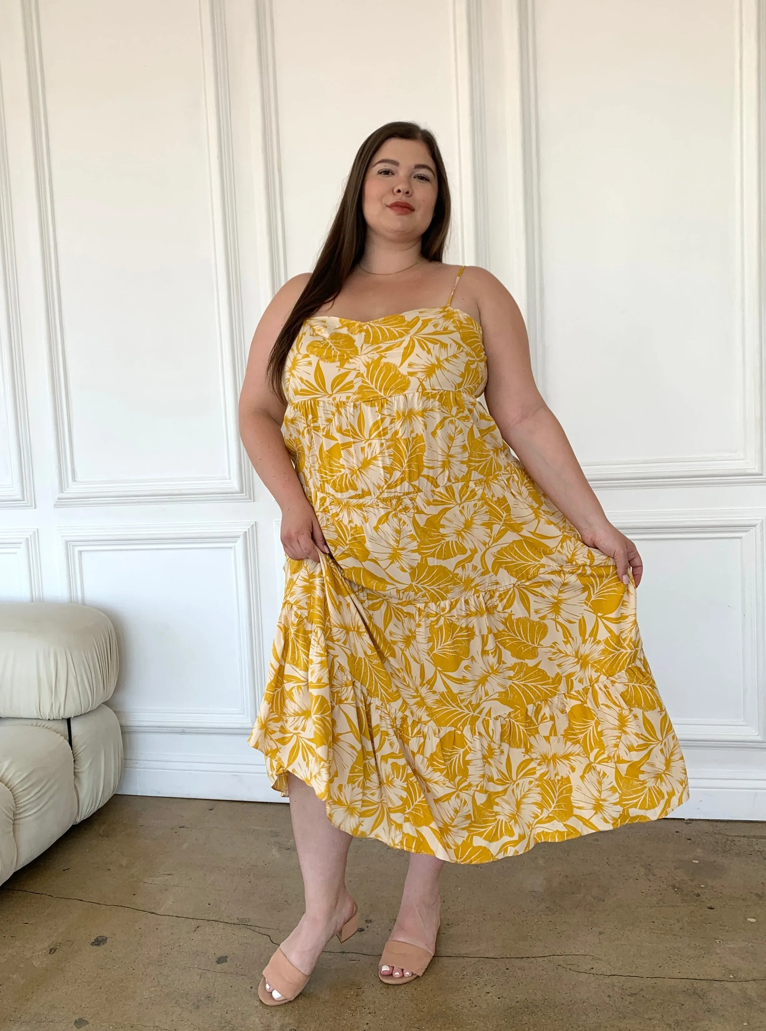 Plus Size Tropical Print Sundress