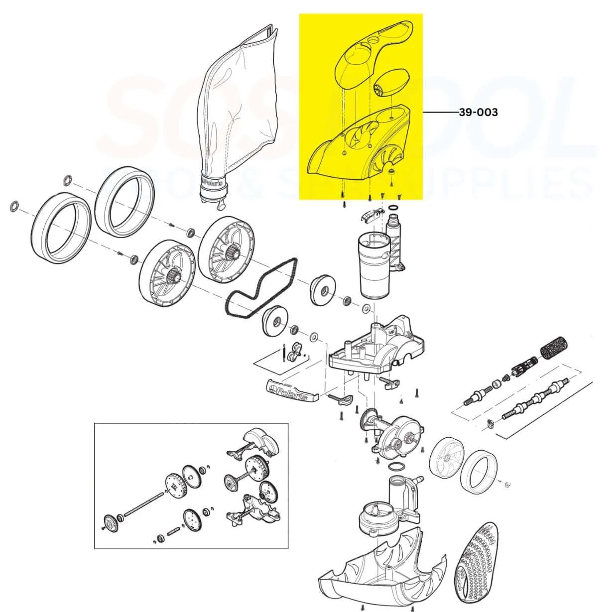 Polaris Top Housing For 3900 Sport and P39 Cleaners | 39-003