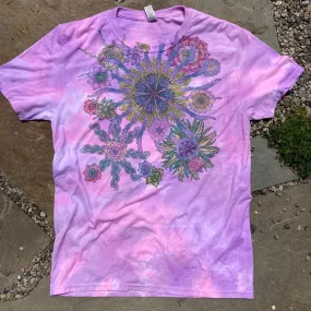 Purple Succulent tie dye shirt