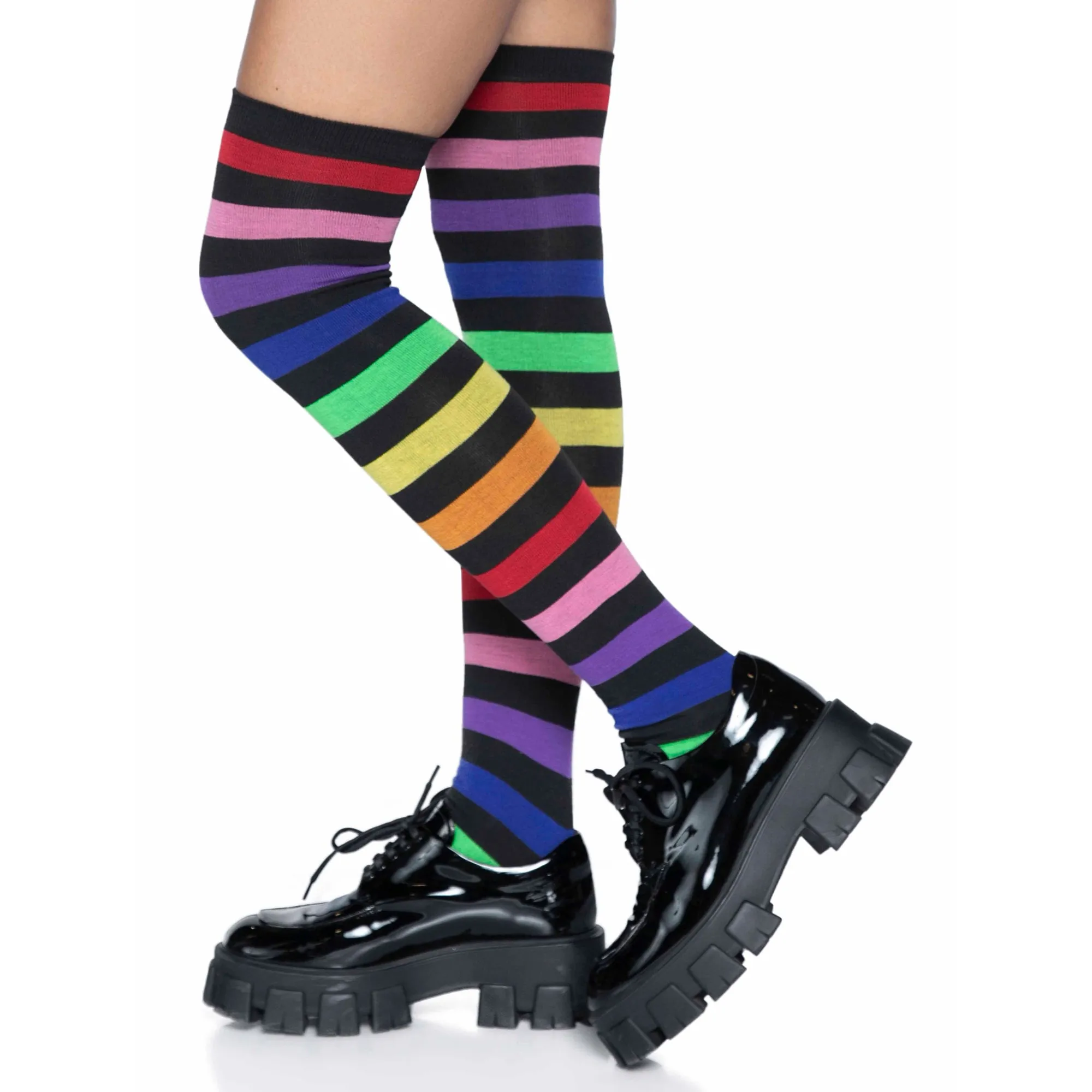 Rainbow Stripe Hosiery for Adults