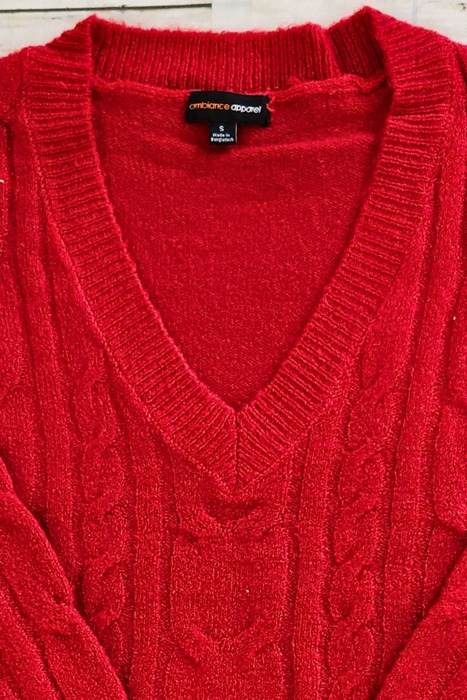 Red Cable Knit Sweater