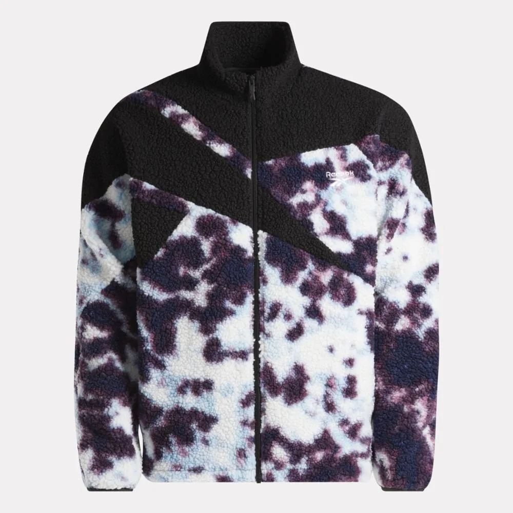 Reebok Apparel Men Vector Icon High-Pile Fleece Jacket BLACK/MIDNIGHT PLUM