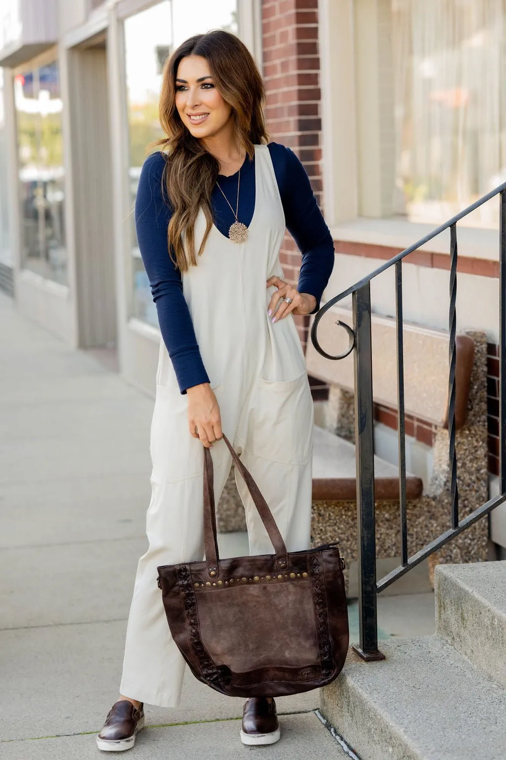 Relaxed Dual Pocket V Jumpsuit