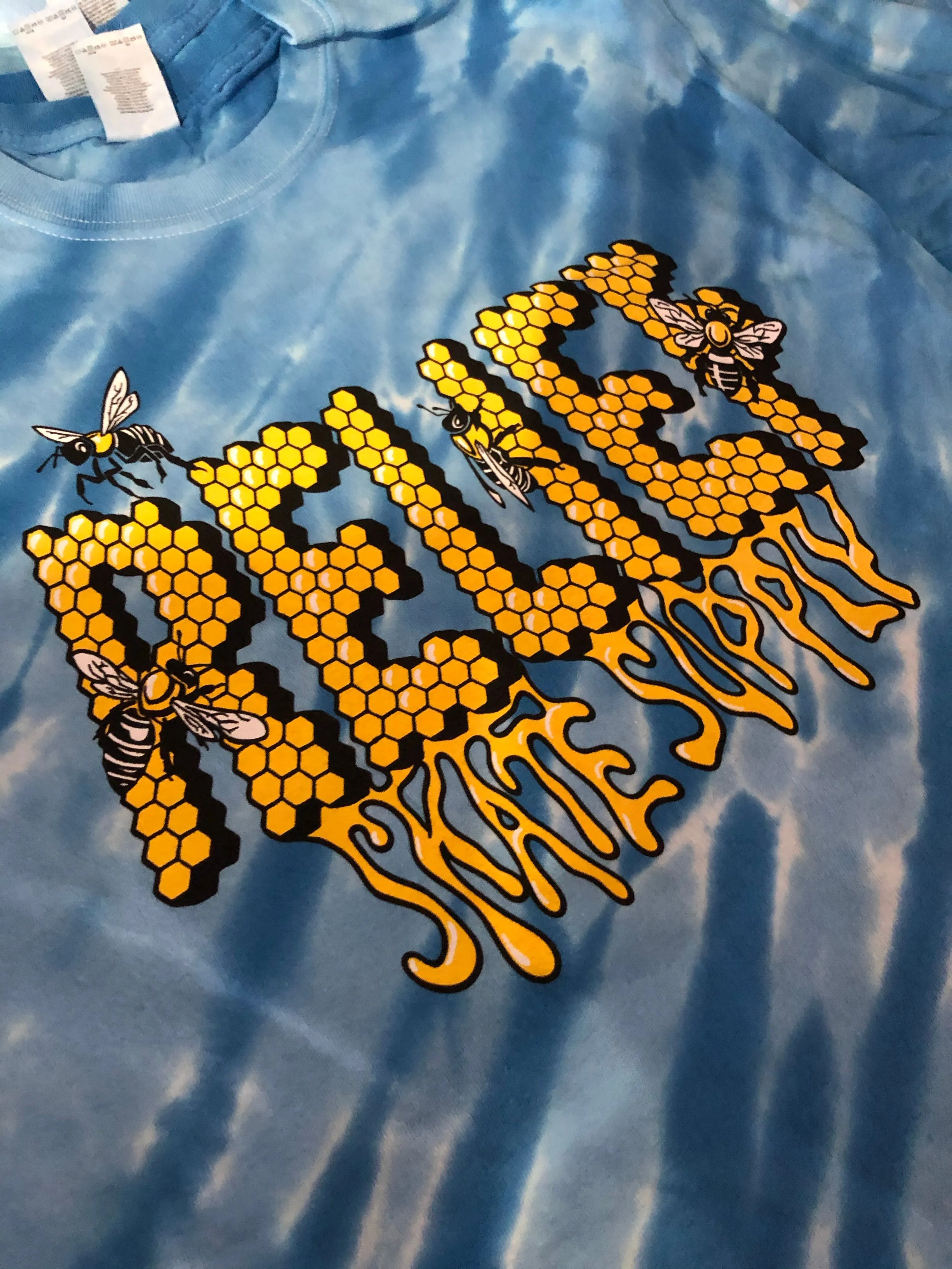 Relief Honey Bee Tiger Stripe Blue T Shirt