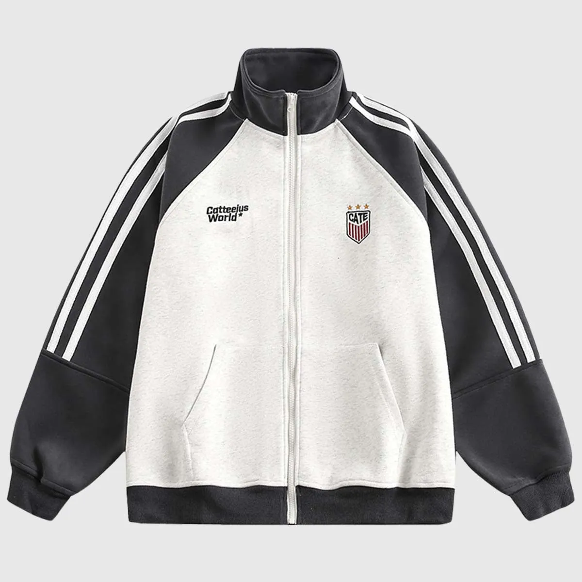 Retro Stand Collar Track Jacket