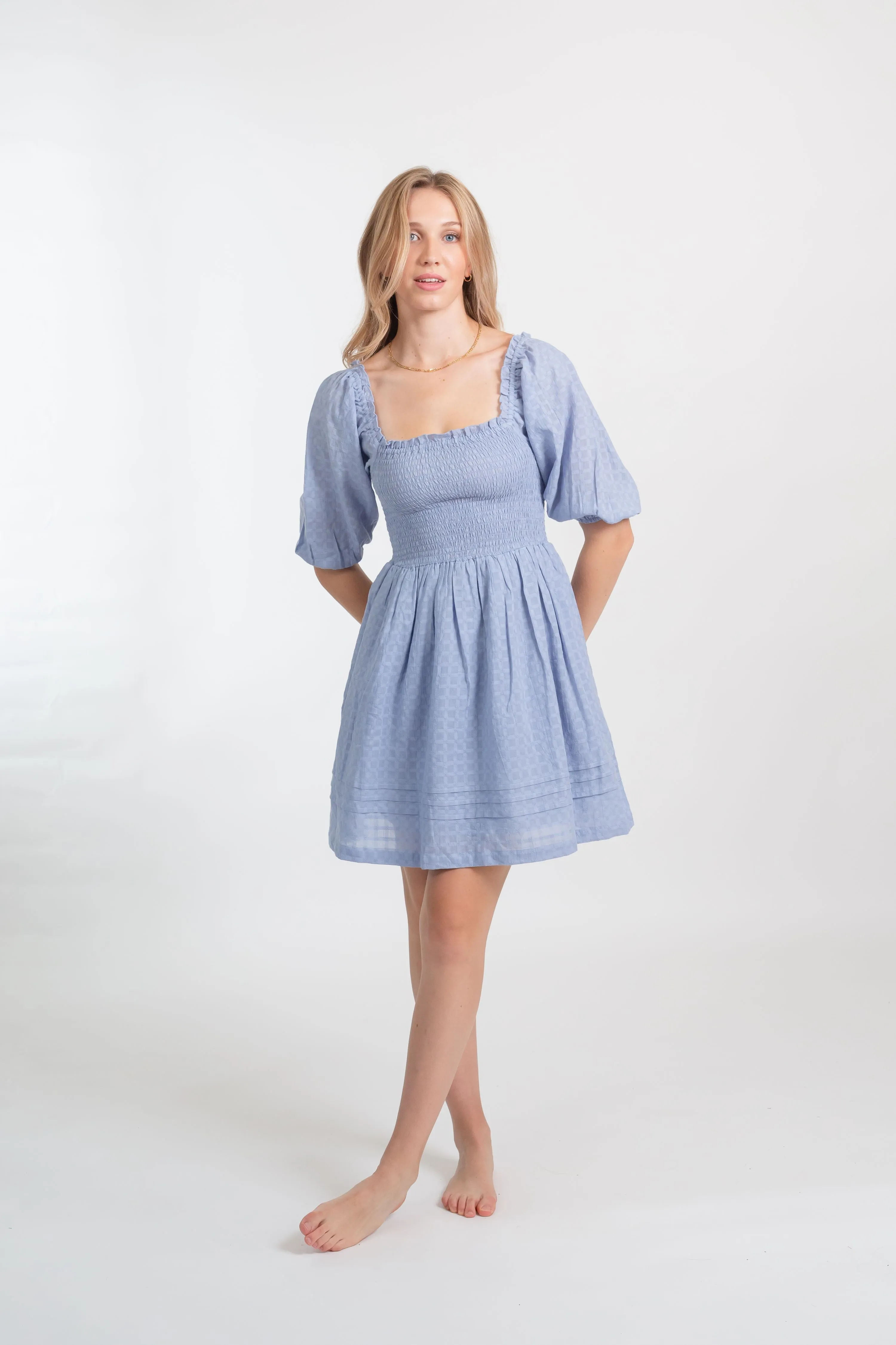 Riviera Boho Smocked Mini Dress