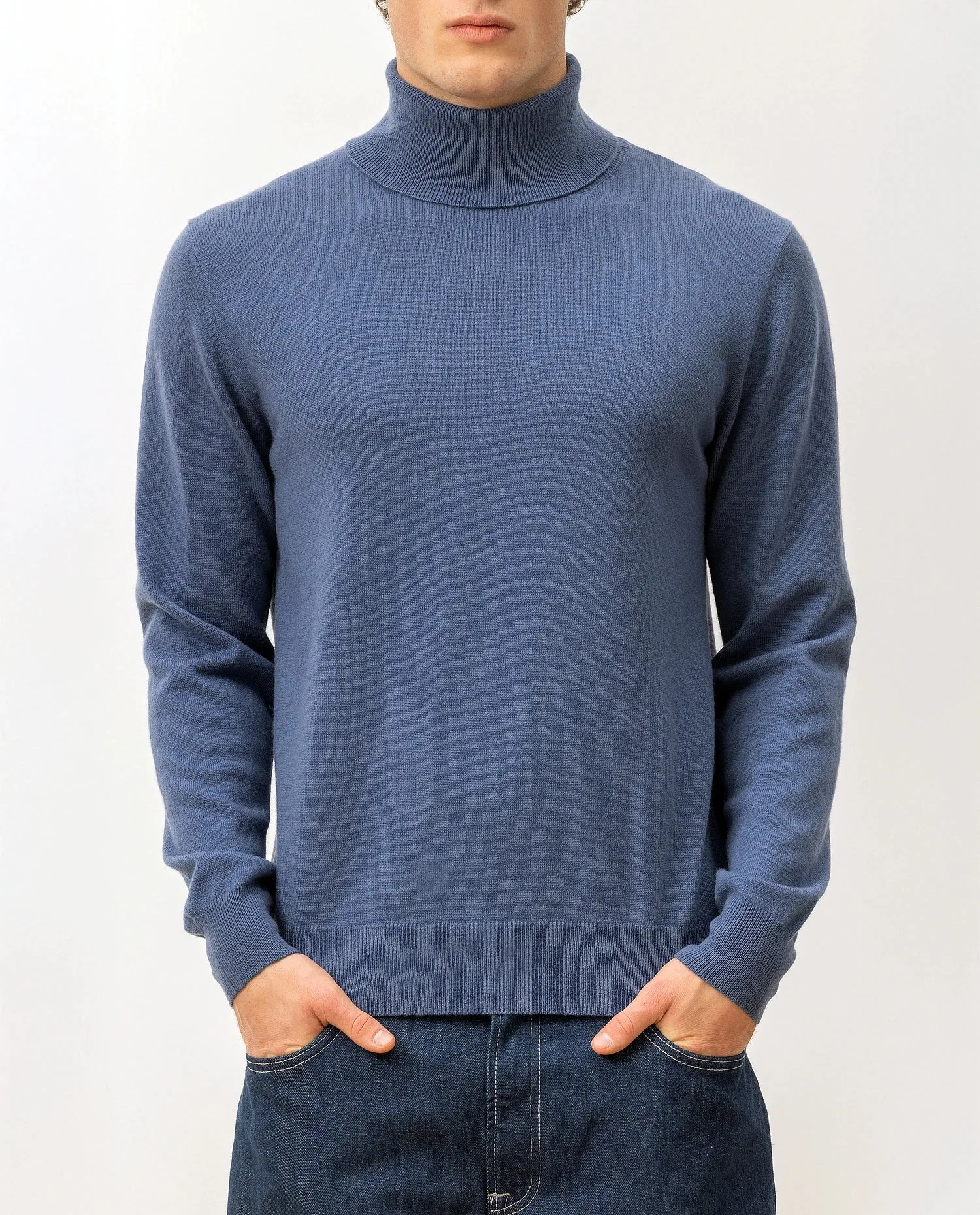 Rollkragen Pullover aus Cashmere in Blau