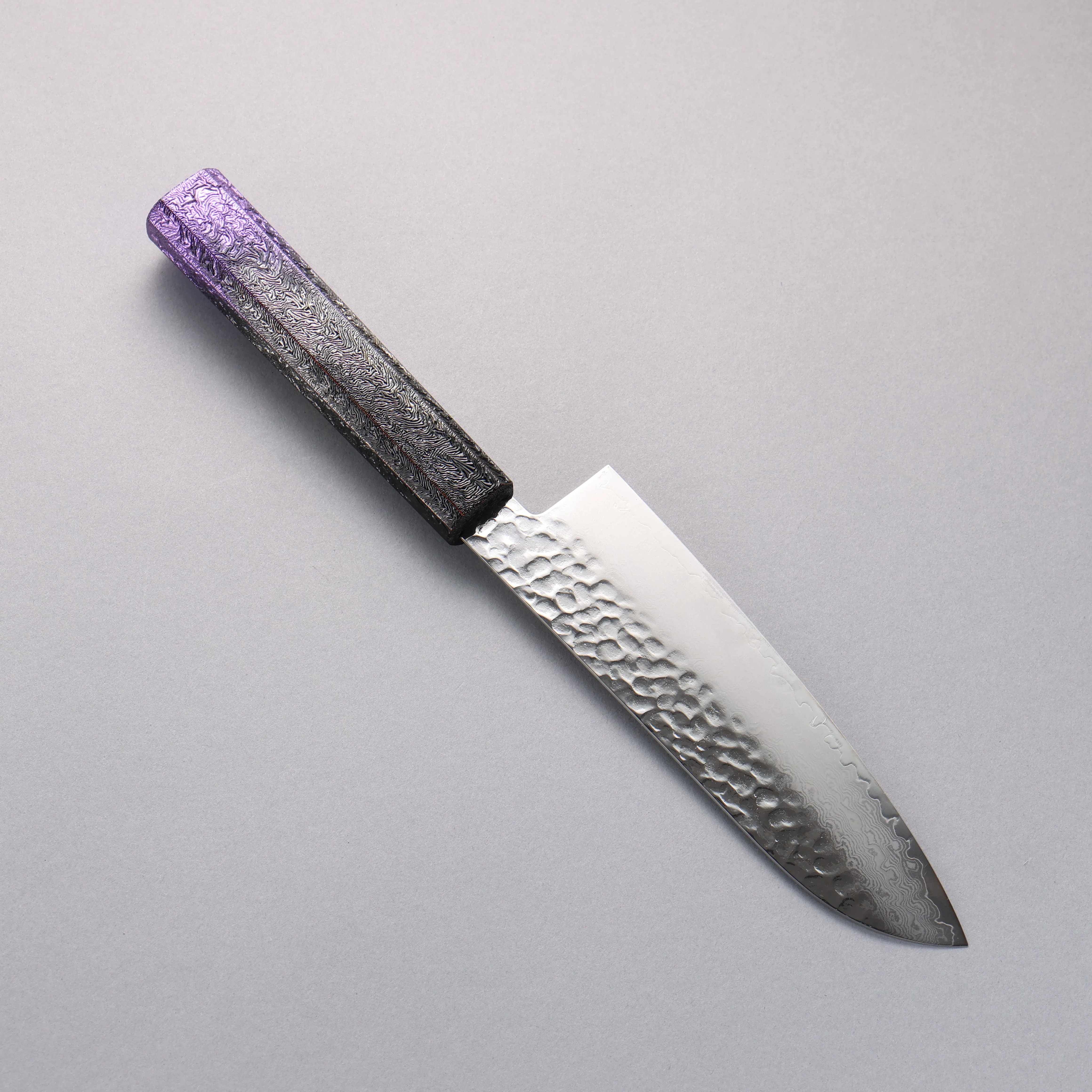 Sakai Takayuki Rinnou VG10 33 Layer Damascus Santoku 170mm Purple Lacquered Handle