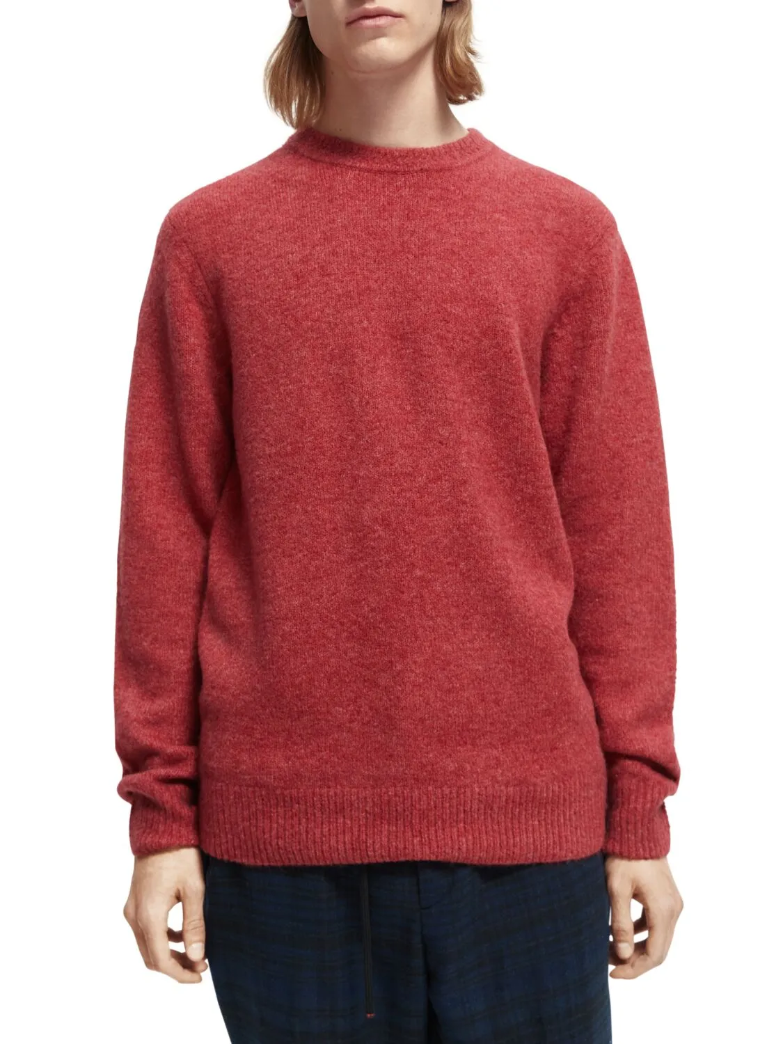 Scotch and Soda Soft Knit Melange Crew Knit - Cayene Melange