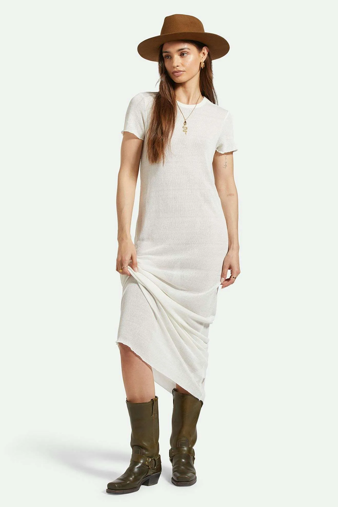 Sheer Knit Dress - Off White