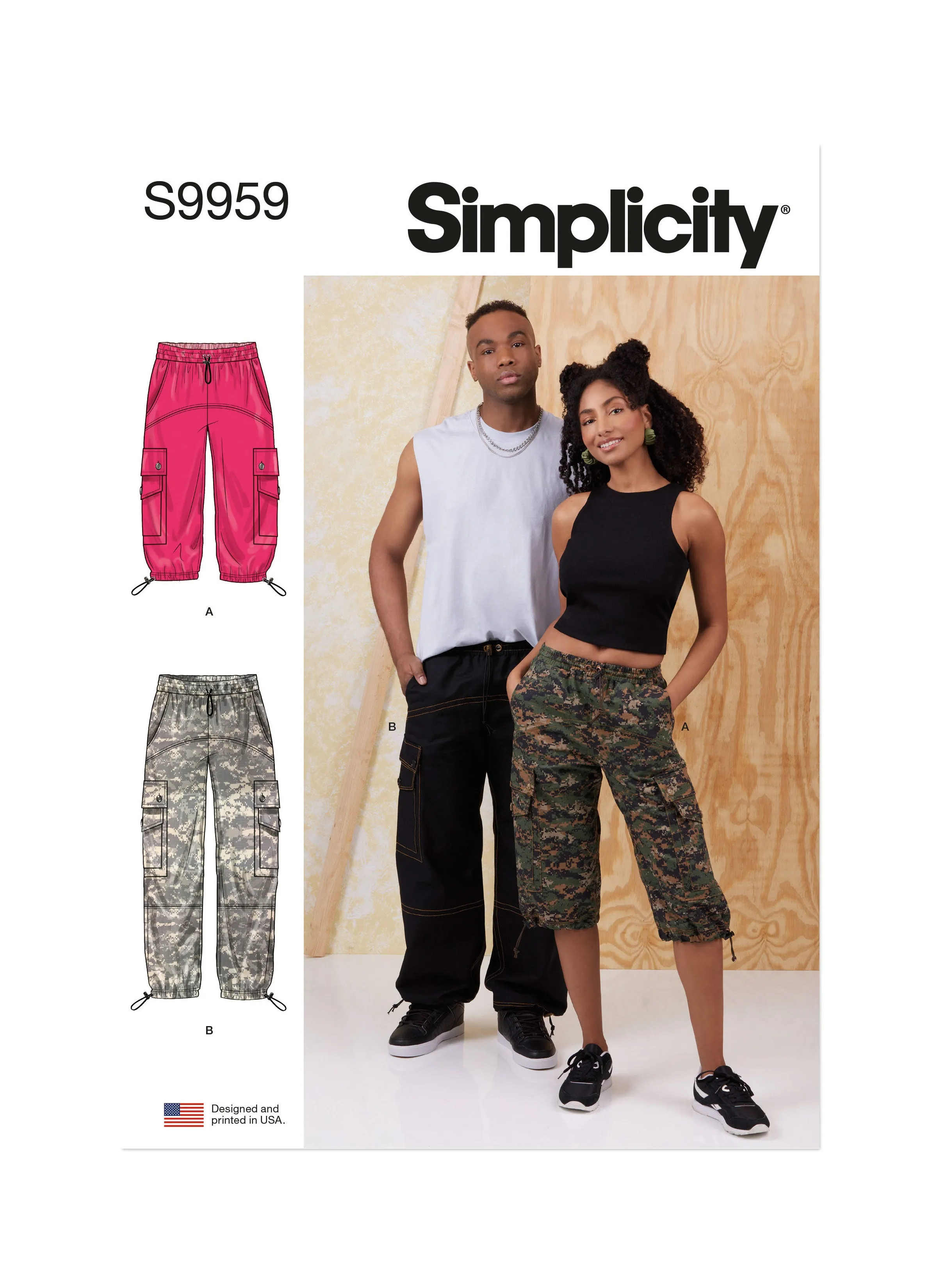 Simplicity Sewing Pattern 9959 Unisex Cargo Pants