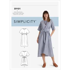 Simplicity Sewing Pattern S9101 Misses' Pullover Dresses In Two Lengths