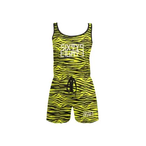 Sixty Eight 93 Logo White Zebra Black Lemonade Women's Sleeveless Short Jumpsuit