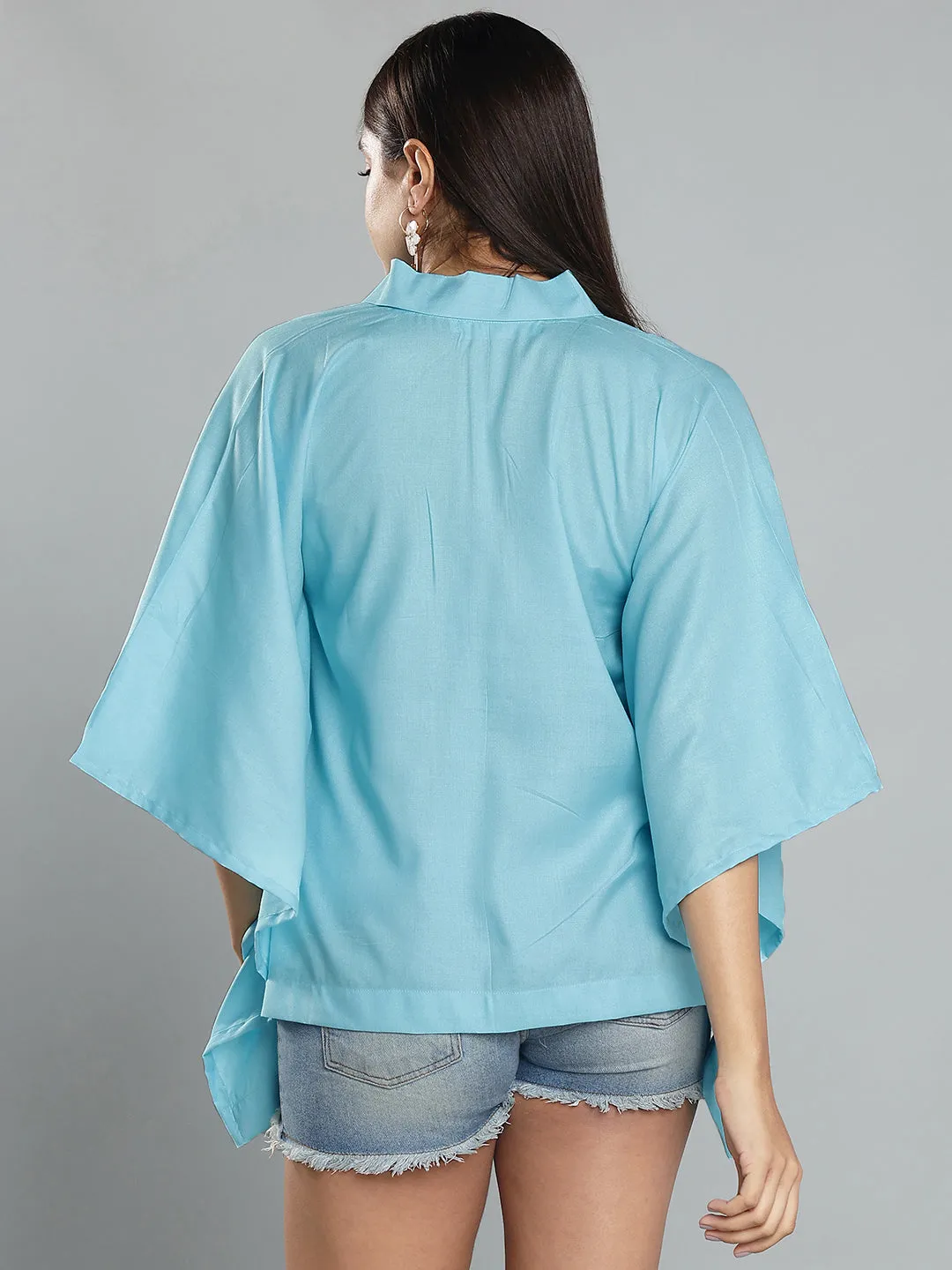 SkyBlue Kaftan Top - GulabiPhool