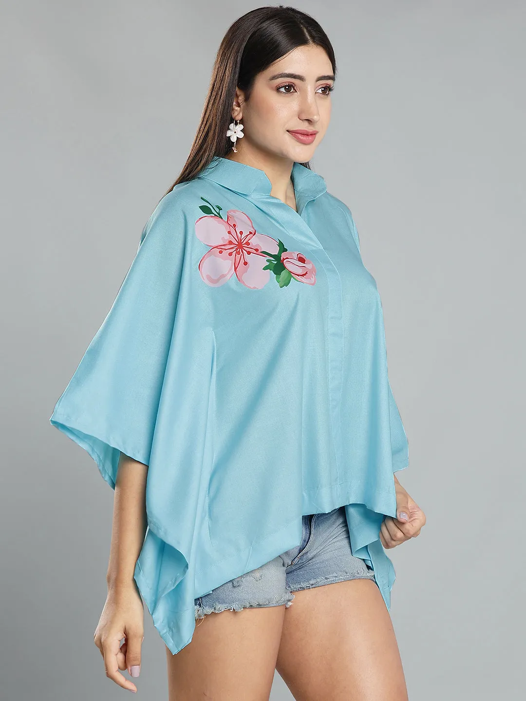 SkyBlue Kaftan Top - GulabiPhool