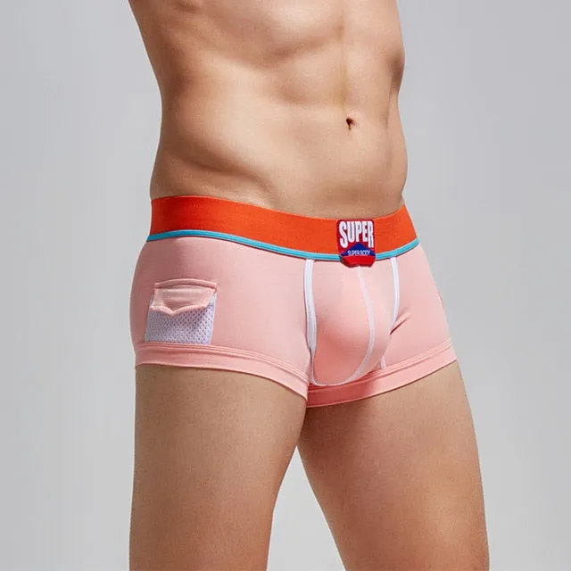 Solid Side Pocketed Style Cotton Man Boxers