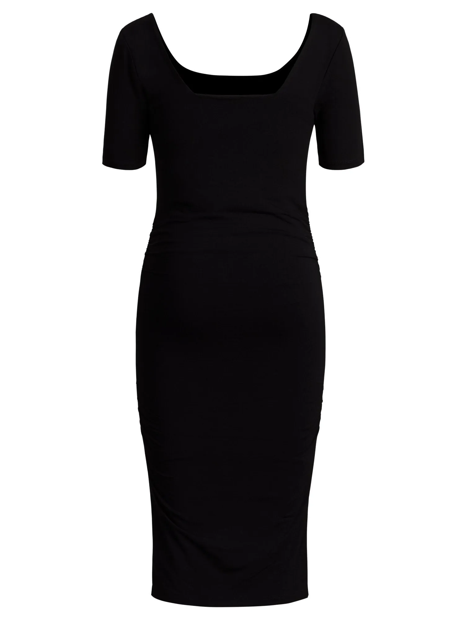 Square-Neck Midi Sheath Dress