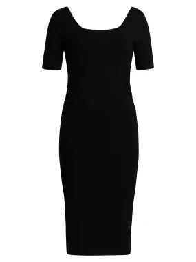 Square-Neck Midi Sheath Dress