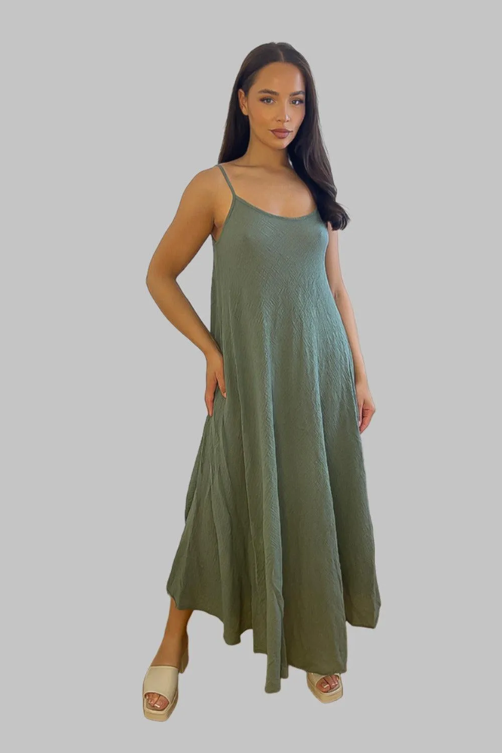 Strappy Sheer Cheesecloth Flowy Sundress