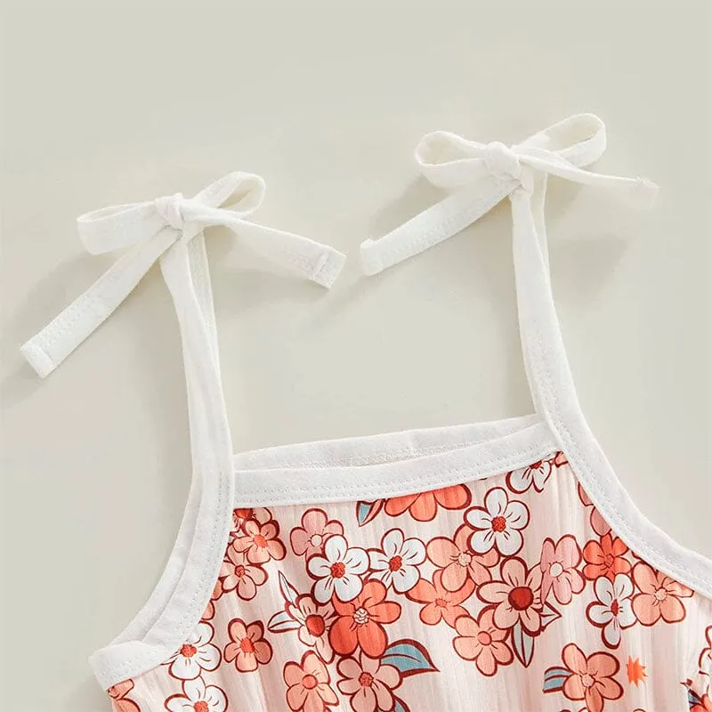 Straps Flowers Toddler Romper