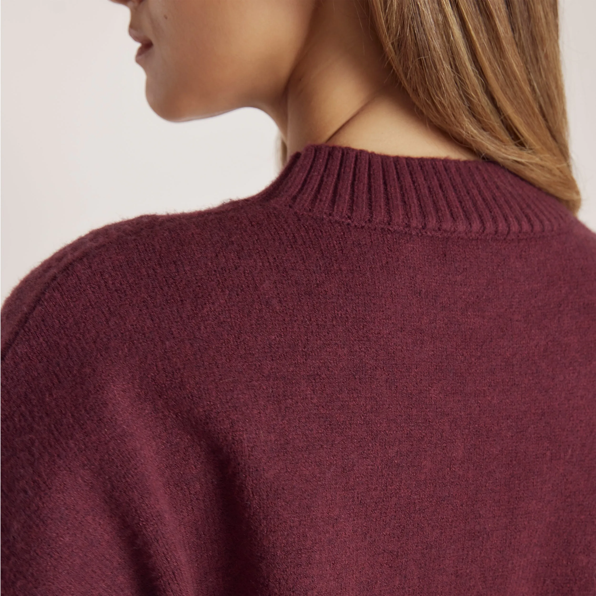 Stripe Knitted Crew Neck Jumper - Burgundy