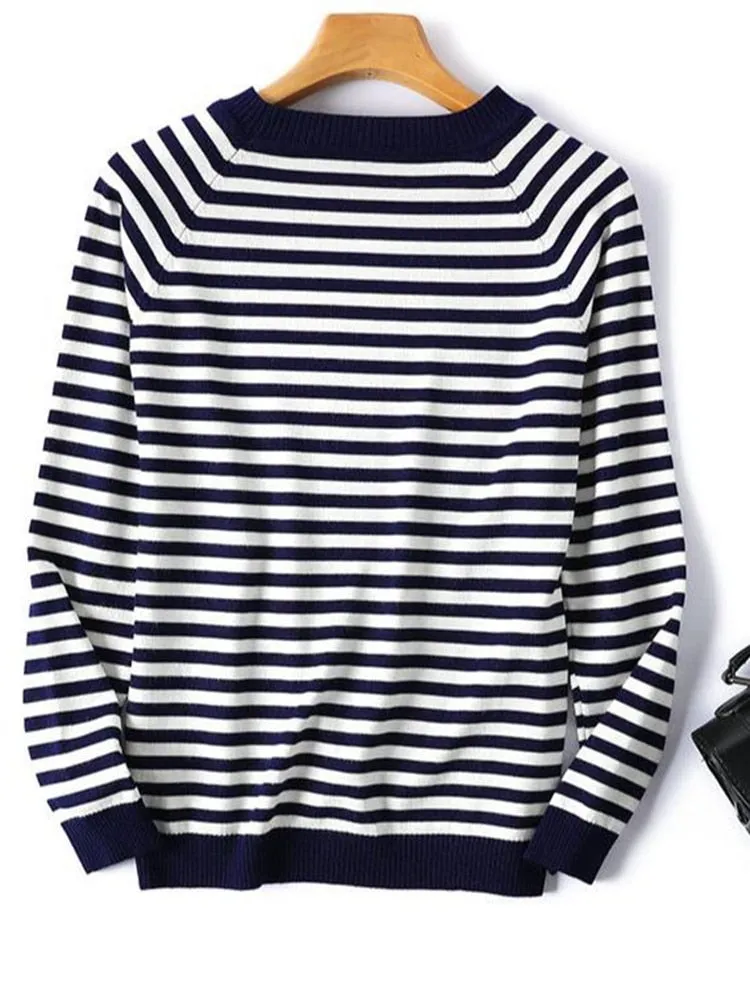 Striped Knitted Pullover Sweater