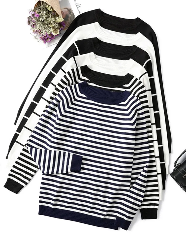 Striped Knitted Pullover Sweater